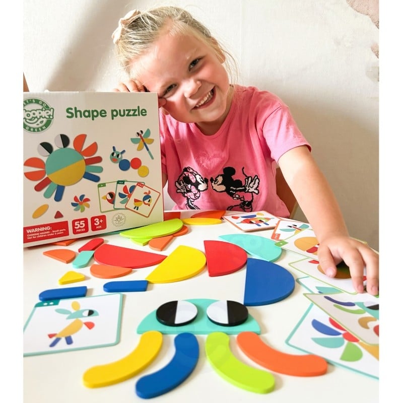 Houten Montessori-vormenpuzzel