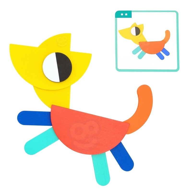 Houten Montessori-vormenpuzzel