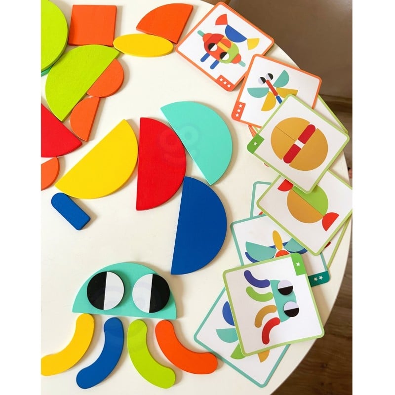 Houten Montessori-vormenpuzzel
