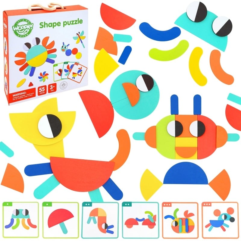 Houten Montessori-vormenpuzzel